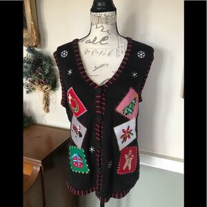 Women’s Knitted Christmas Gingerbread Man Vest L